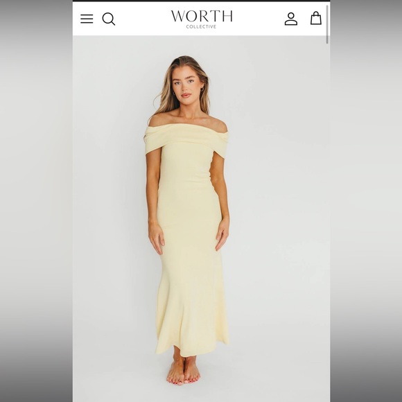 Off-Shoulder Cream Dress - Picture 1 of 6
